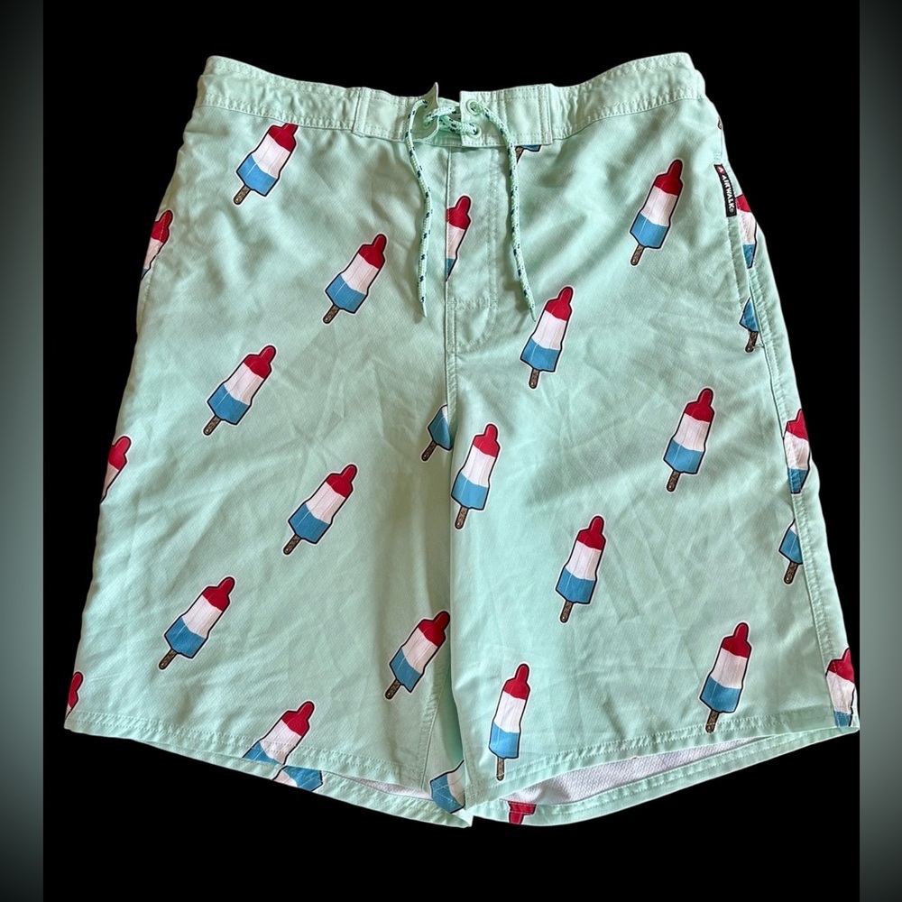 Airwalk Mint Green Hybrid Swim Shorts with Bomb Pop Print